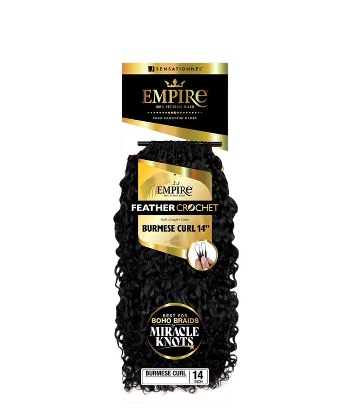 Sensationnel Empire Human Feather Crochet Burmese Curl 14"