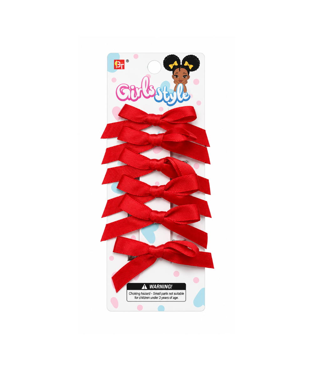 Beauty Town Mini Hair Bow Clips 6pcs