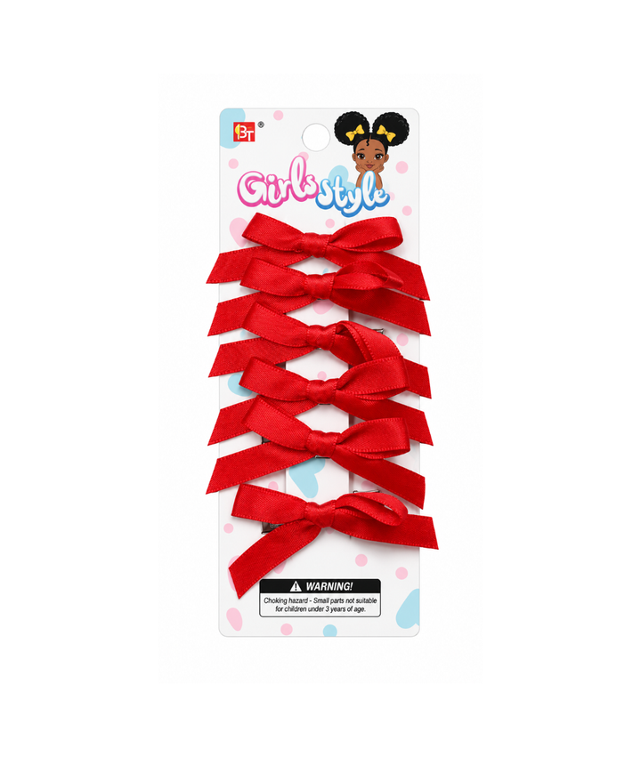 Beauty Town Mini Hair Bow Clips 6pcs