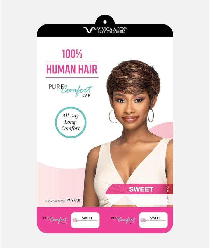 Vivica A Fox Human Hair Full Pure Comfort Cap Wig- Sweet