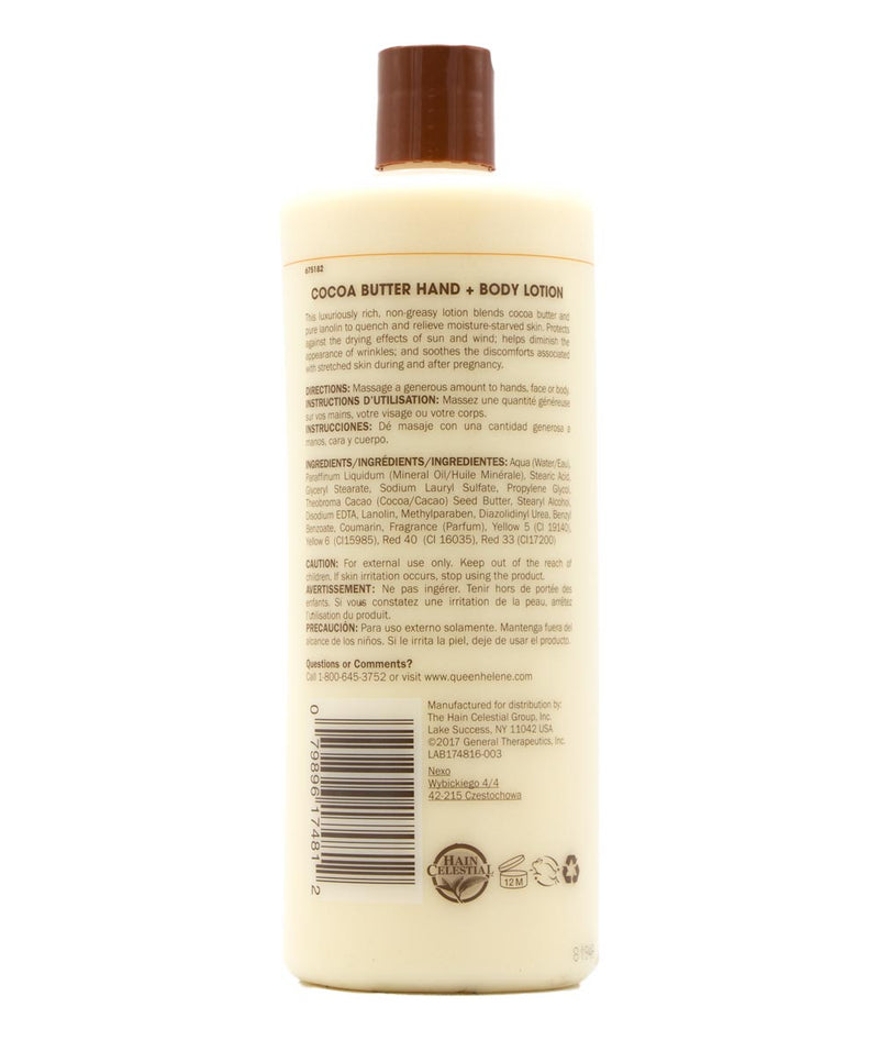 Queen Helene Hand+Body Lotion[Cocoa Butter] 32Oz