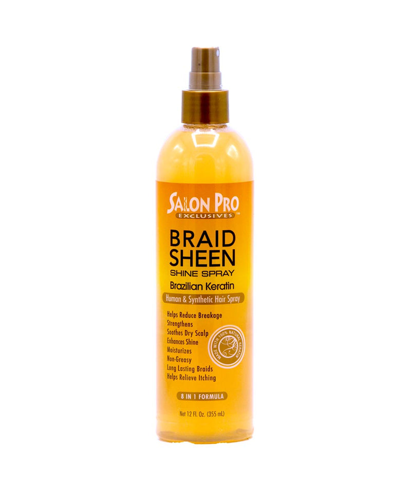 Salon Pro Braid Sheen Shine Spray[Brazilian Keratin] 12Oz