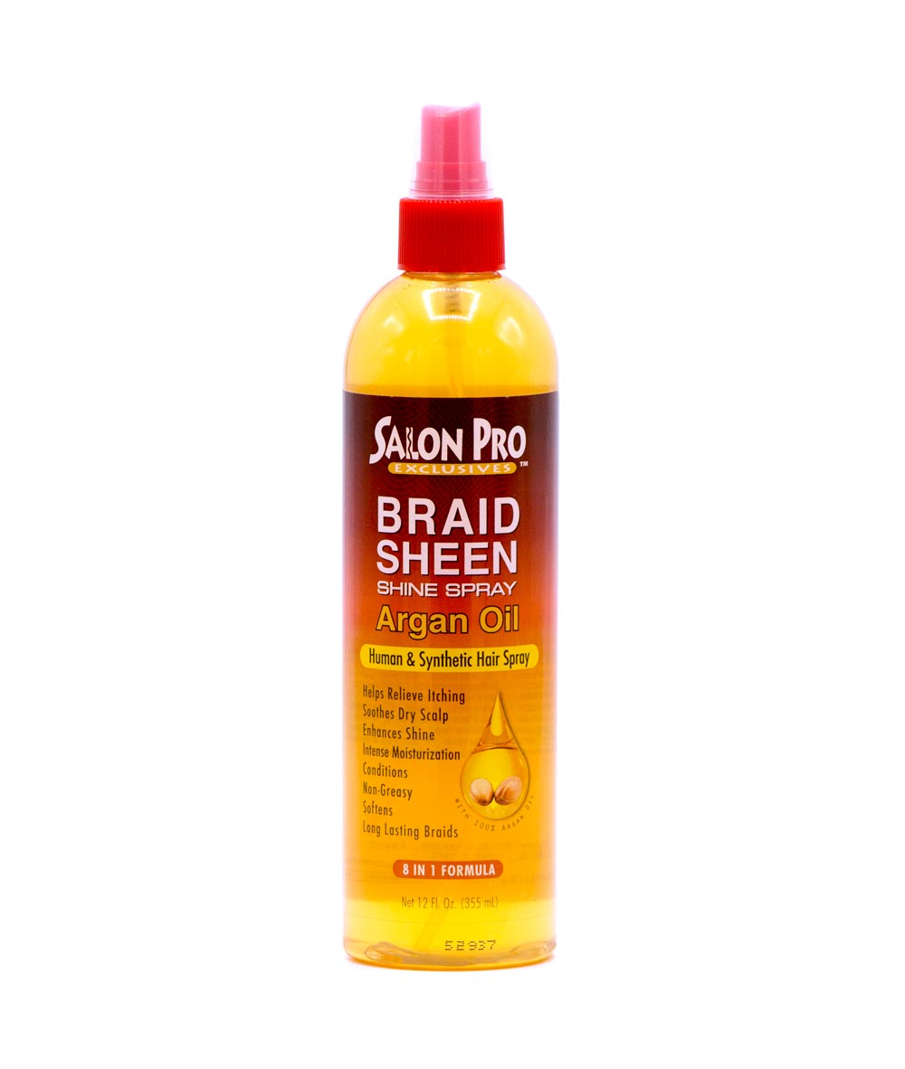 Salon Pro Braid Sheen Shine Spray [Argan Oil] 12oz, HAIR CARE - Cloré Beauty
