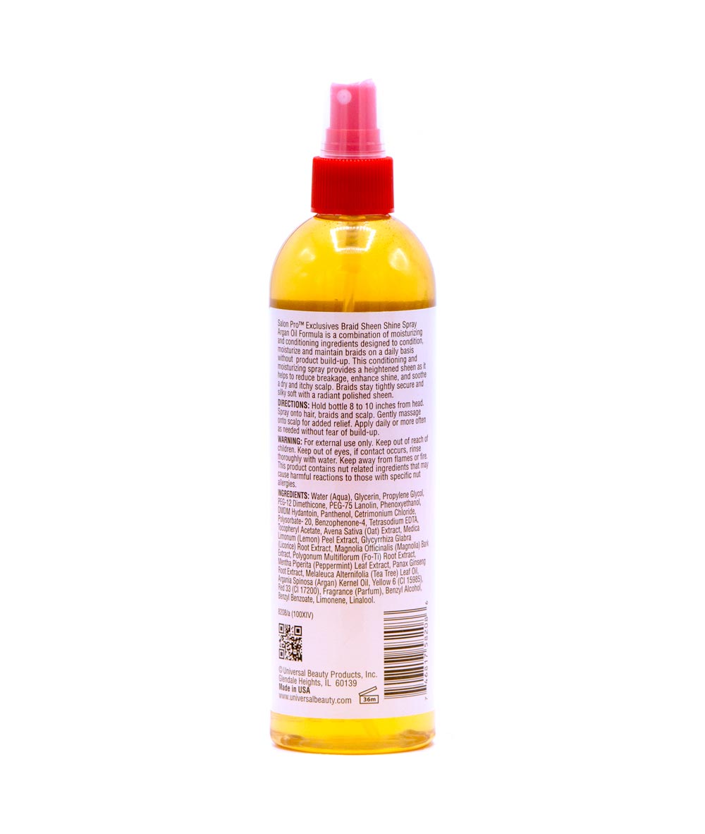 Salon Pro Braid Sheen Shine Spray [Argan Oil] 12oz, HAIR CARE - Cloré Beauty