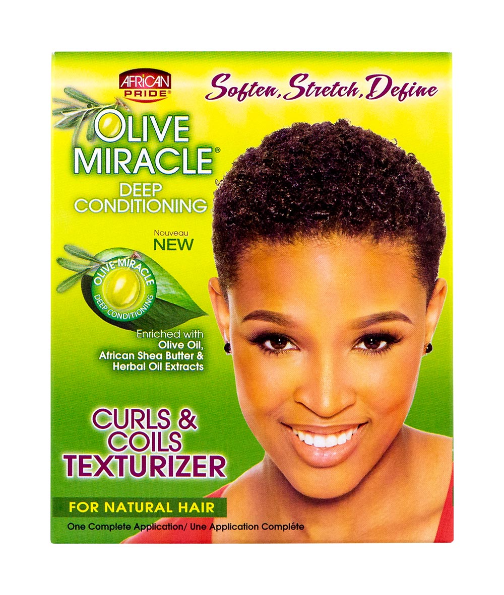 African Pride Olive Miracle Curls & Coils Texturizer Kit