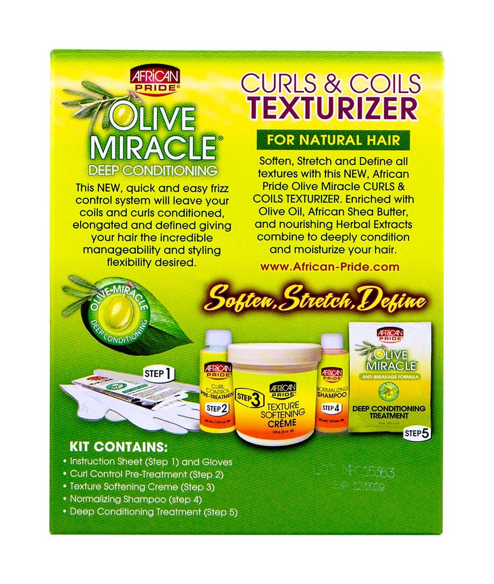 African Pride Olive Miracle Curls & Coils Texturizer Kit