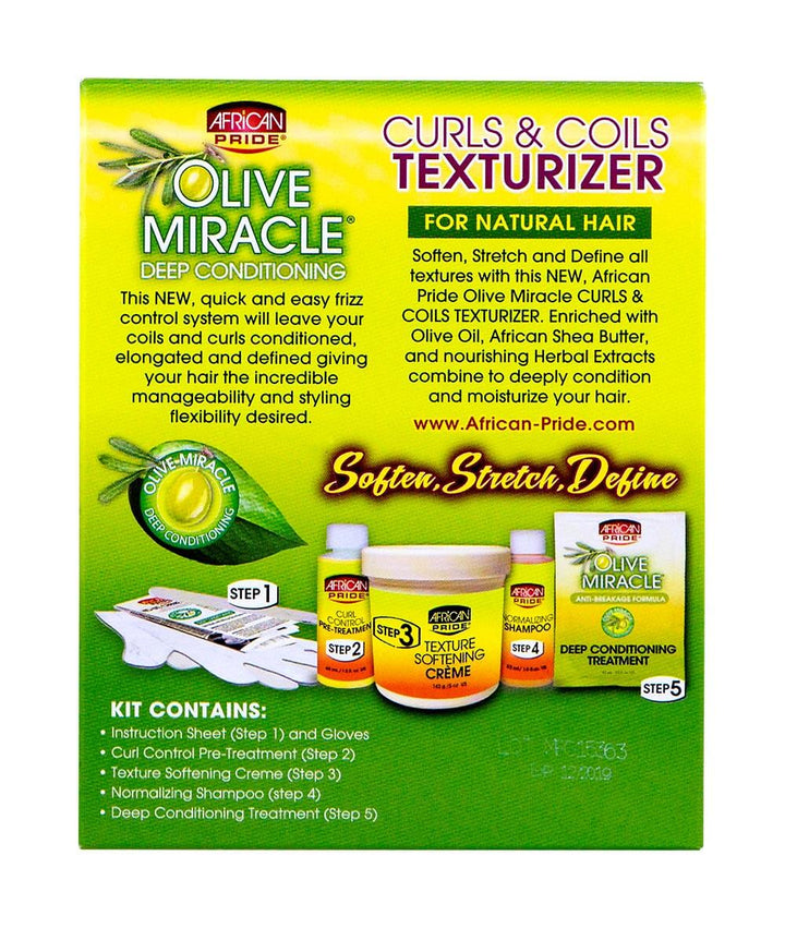 African Pride Olive Miracle Curls & Coils Texturizer Kit