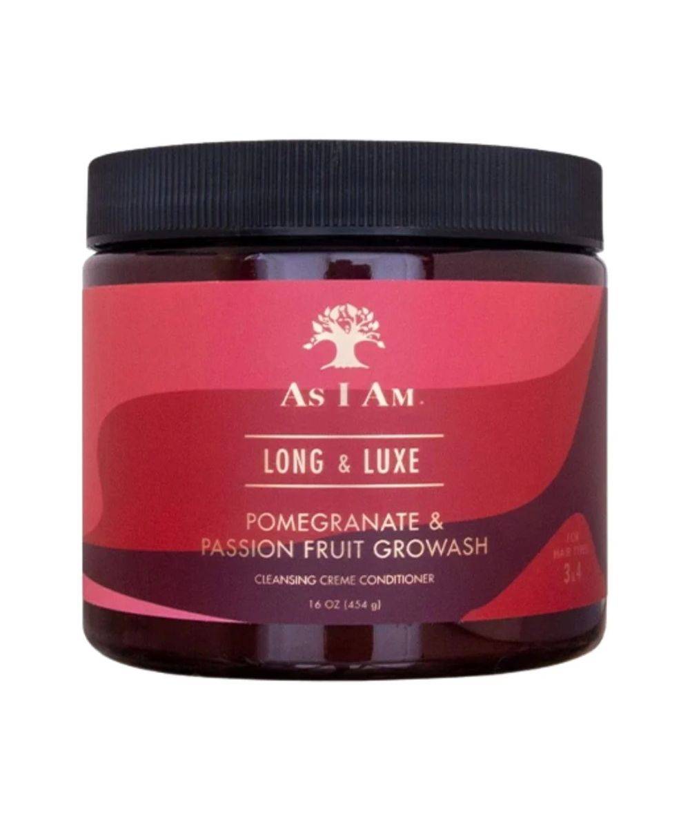 As I Am Long And Luxe Pomegranate & Passion Fruit Growash Cleansing Creme Conditioner 16oz, HAIR CARE - Cloré Beauty