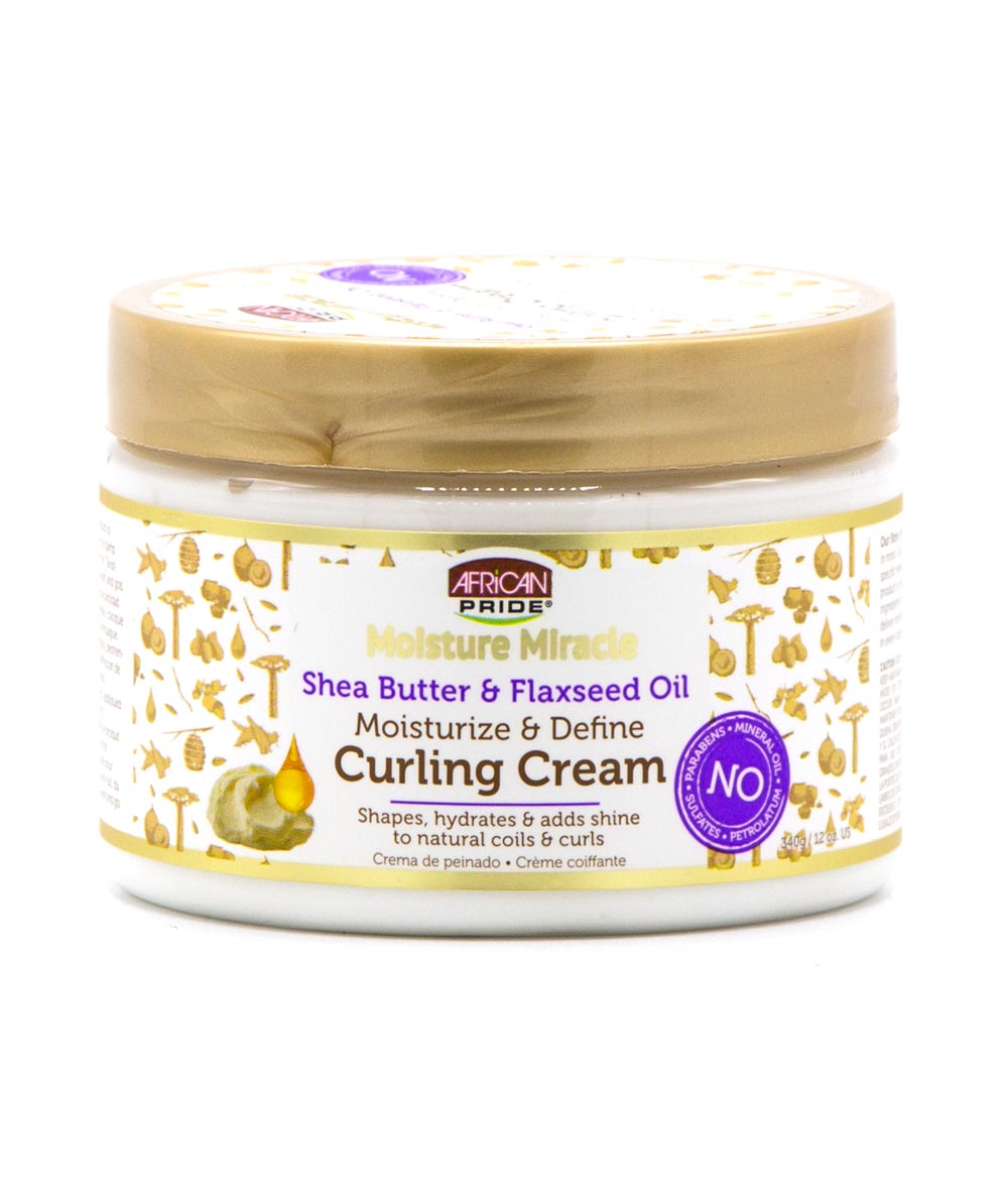 African Pride African Pride Moisture Miracle Shea Butter & Flaxseed Oil Curling Cream 12oz, HAIR CARE - Cloré Beauty
