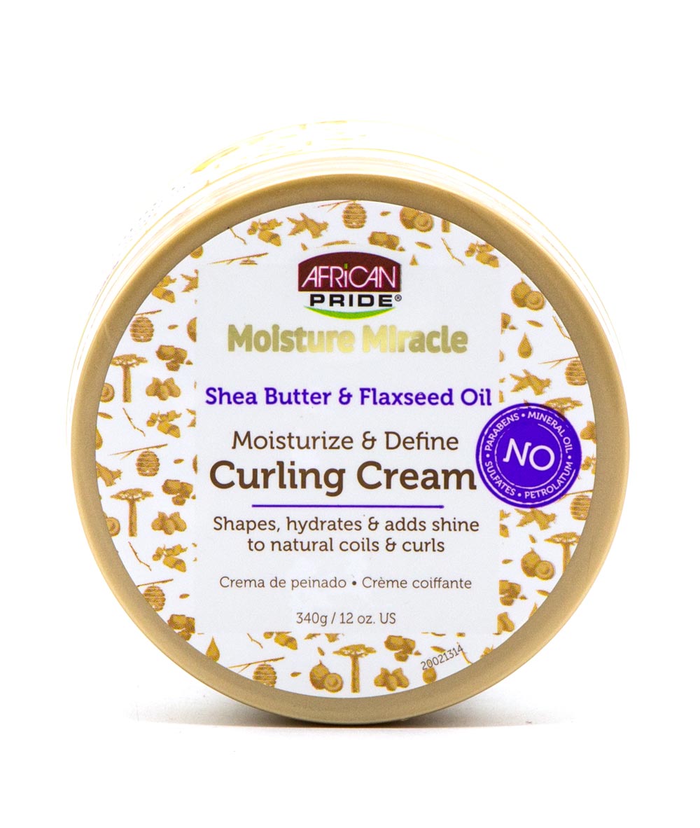 African Pride African Pride Moisture Miracle Shea Butter & Flaxseed Oil Curling Cream 12oz, HAIR CARE - Cloré Beauty
