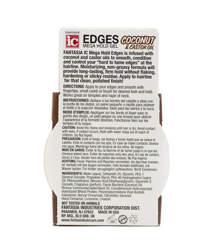 Fantasia Ic Coconut&Castor Oil Edge[Mega Hold] 2.25Oz