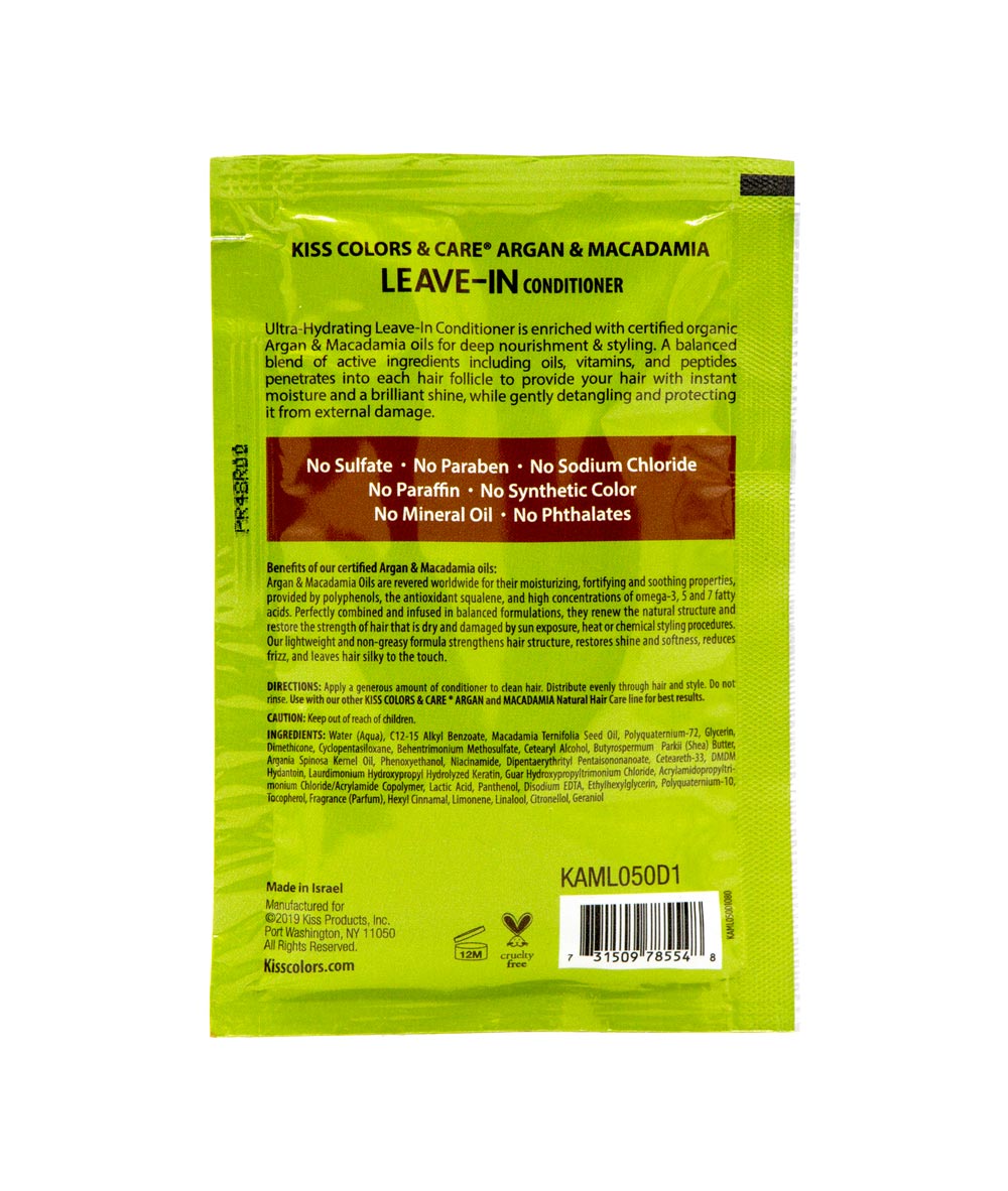 Kiss Colors&Care Argan&Macadamia Leave-In Conditioner 1.75Oz, HAIR CARE - Cloré Beauty