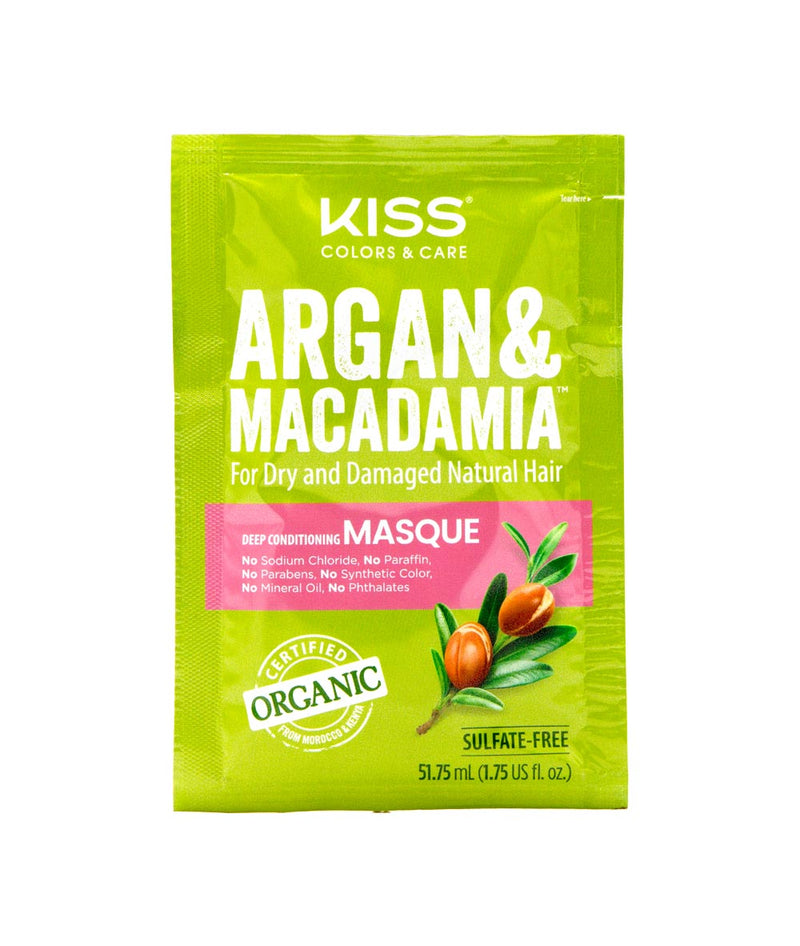 Kiss Colors&Care Argan&Macadamia Deep Conditioning Masque 1.75Oz