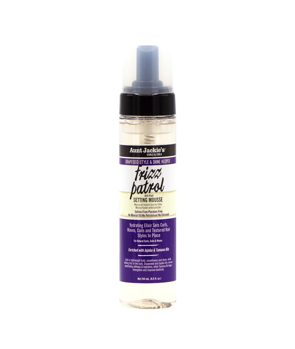 Aunt Jackie's Grapeseed Frizz Patrol Anti-Poof Setting Mousse 8.25oz, HAIR CARE - Cloré Beauty