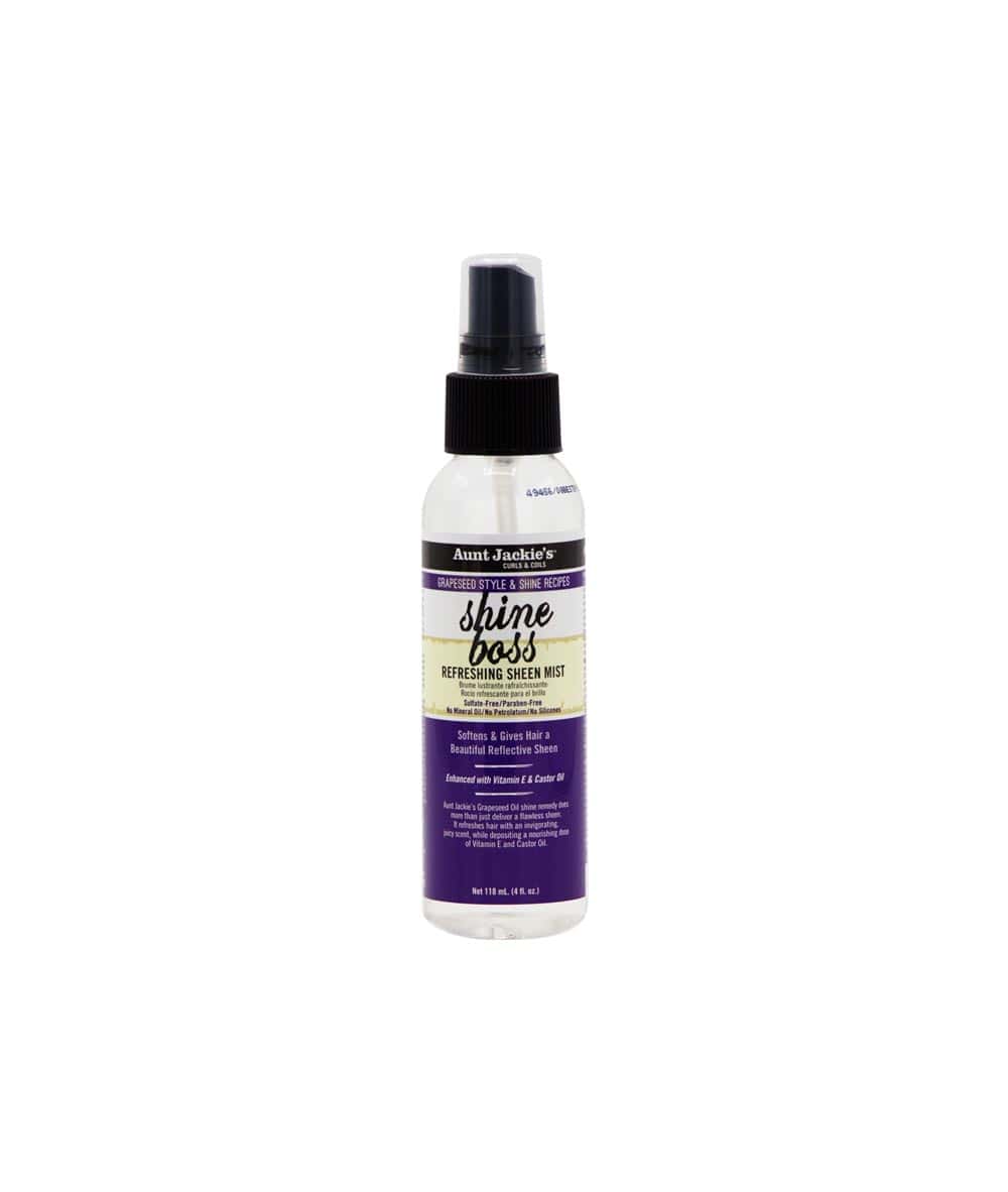 Aunt Jackie's Grapeseed Shine Boss Refreshing Sheen Mist 4oz, Hair Care - Cloré Beauty