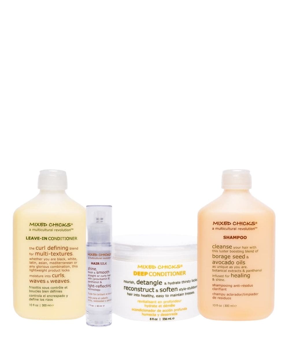 Mixed Chicks Quad Pack[Shampoo, Deep Conditioner, L/I Conditioner, Hair Silk]