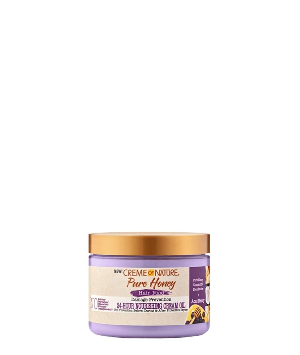 Creme Of Nature Pure Honey Hair Food Acai Berry 24 Hour Nourishing Cream Oil 4.7