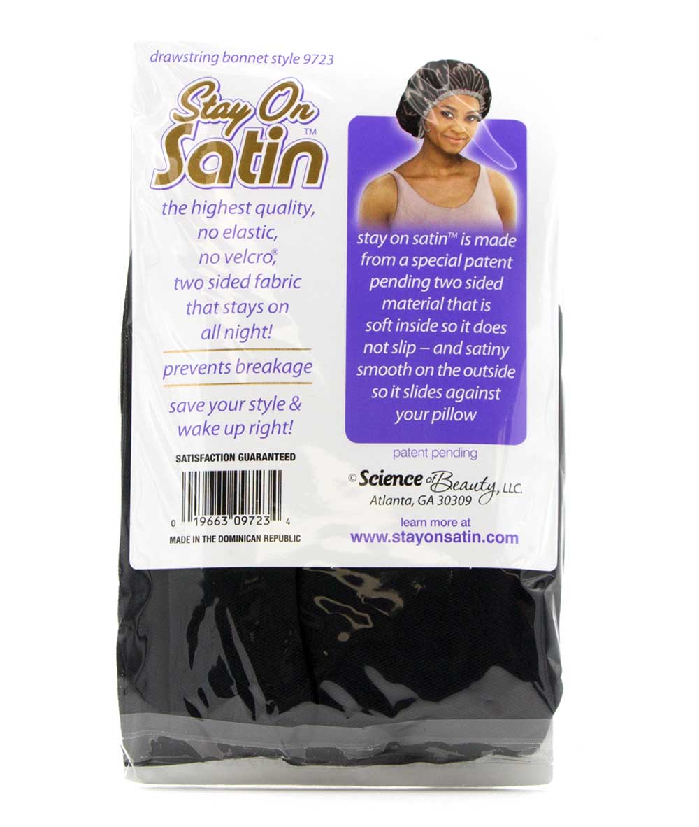 Stay On Satin Drawstring Bonnet Style #9723, HAIR STYLING TOOLS - Cloré Beauty