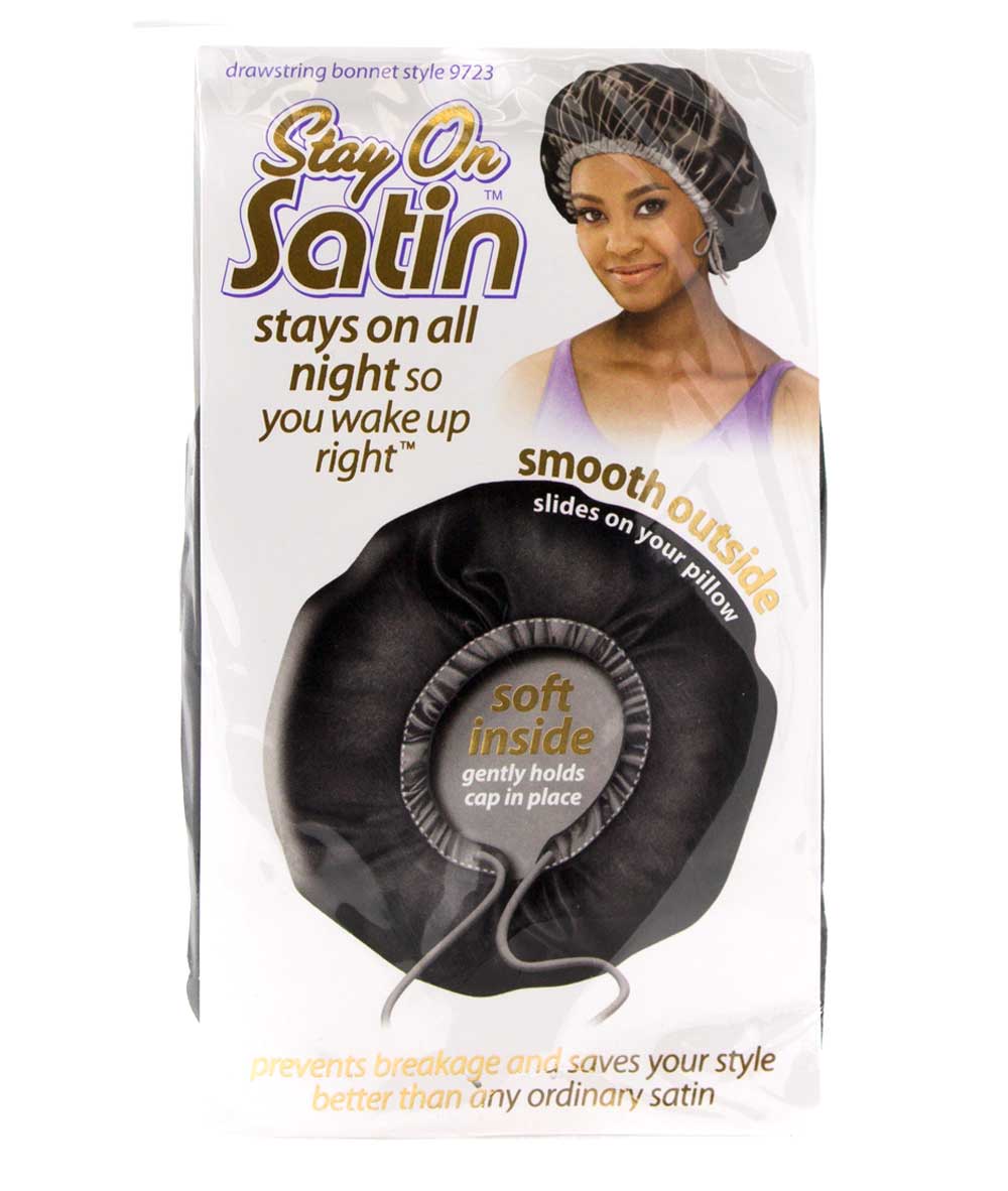 Stay On Satin Drawstring Bonnet Style #9723, HAIR STYLING TOOLS - Cloré Beauty