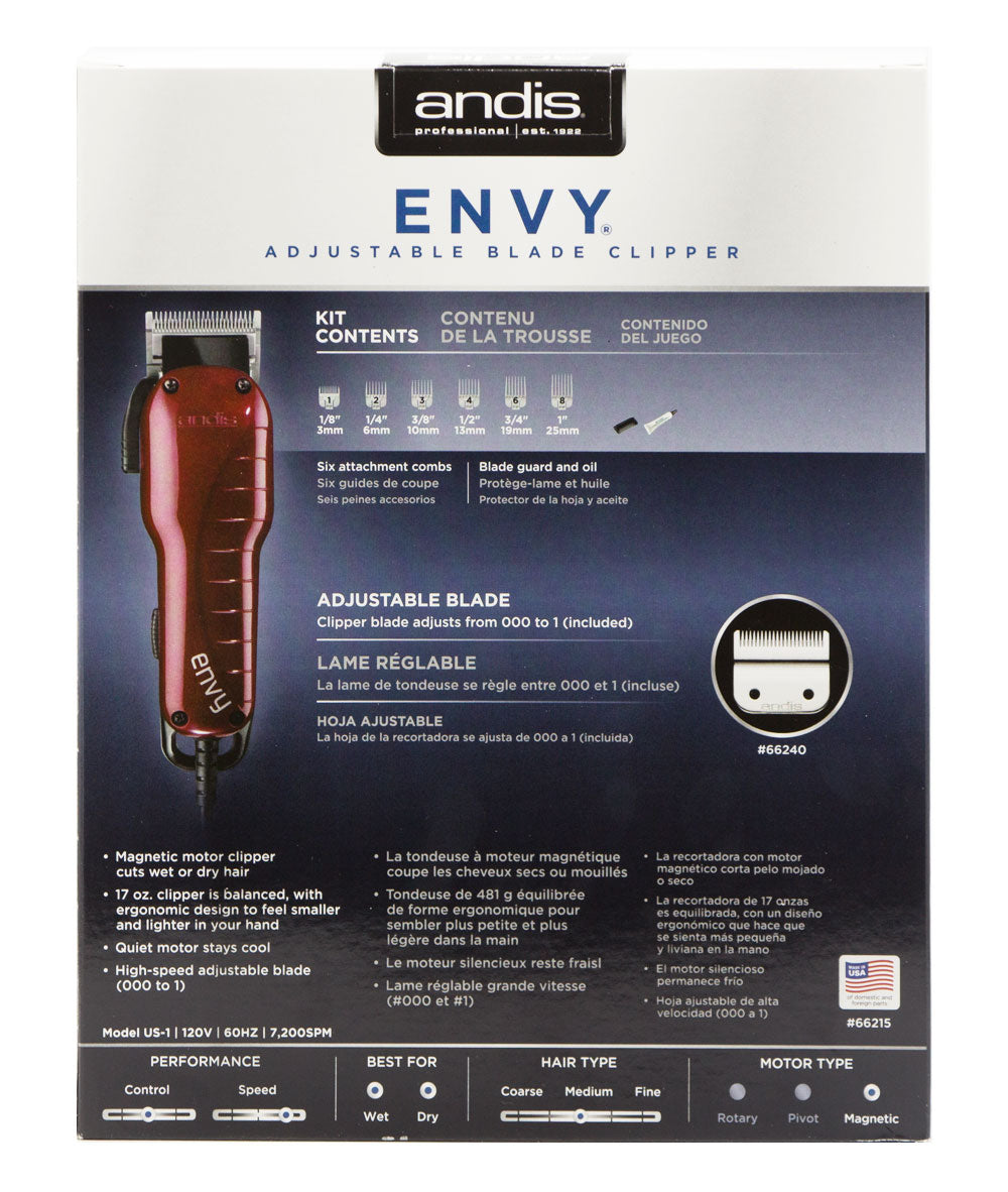 Andis Envy Adjustable Blade Clipper #66215, HAIR STYLING TOOLS - Cloré Beauty