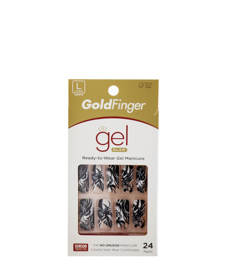 Kiss Gold Finger Gel Glam Nail Kit 24 Nails #Gf