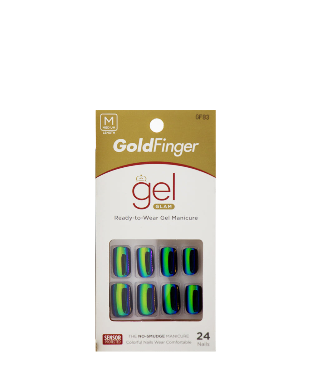 Kiss Gold Finger Gel Glam Nail Kit 24 Nails #Gf