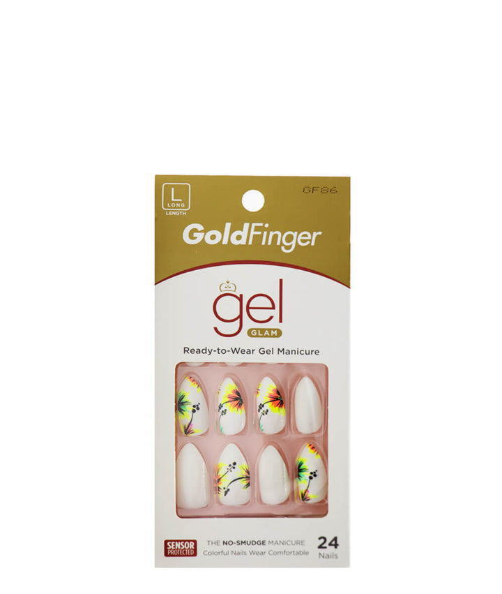 Kiss Gold Finger Gel Glam Nail Kit 24 Nails #Gf