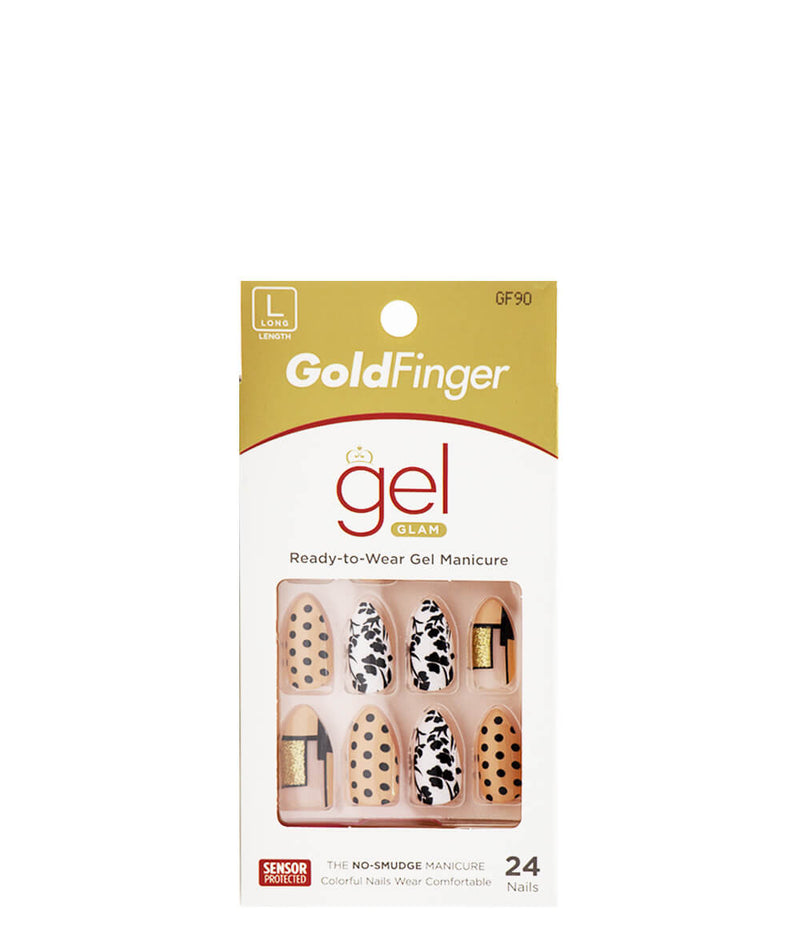 Kiss Gold Finger Gel Glam Nail Kit 24 Nails 