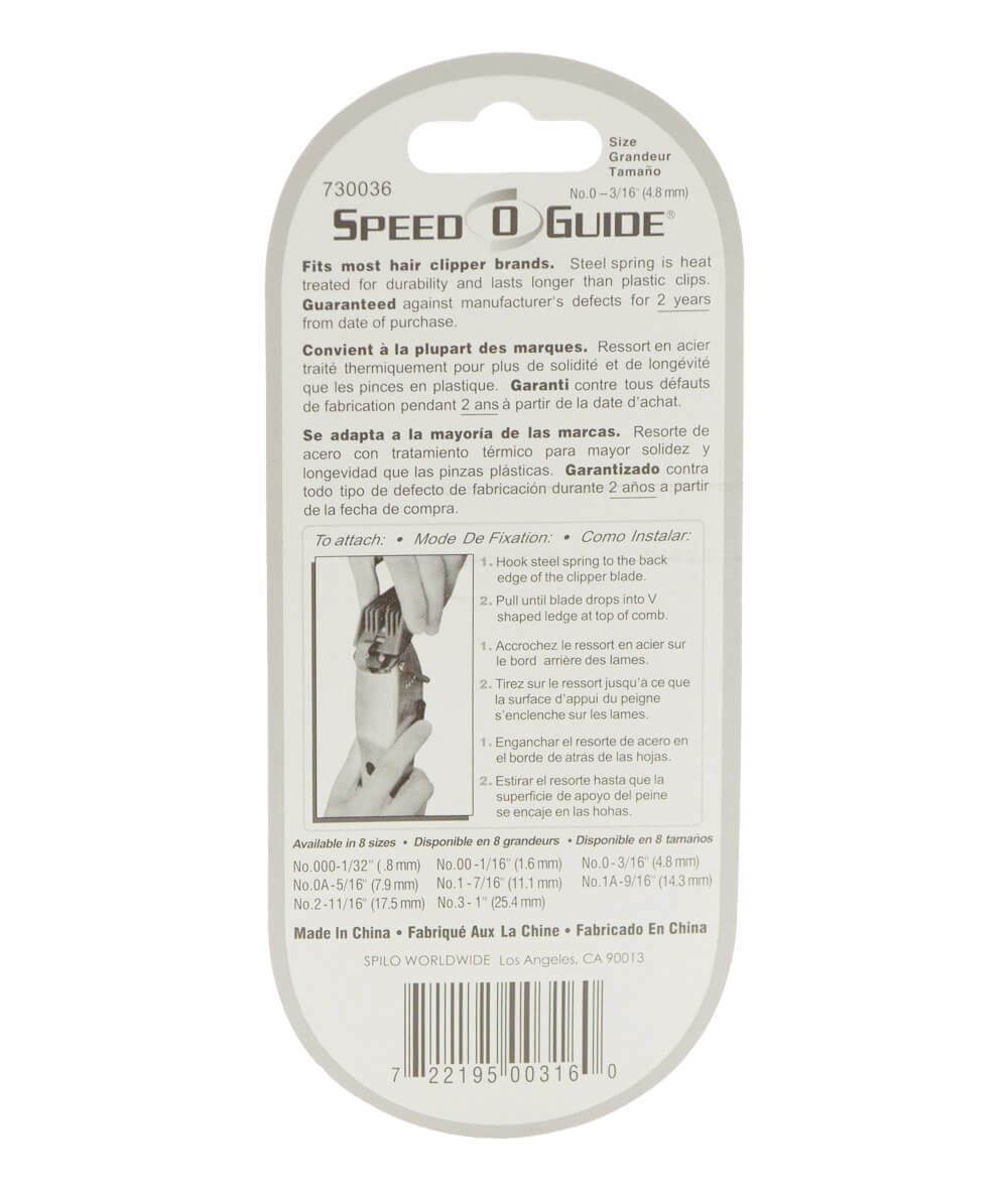 Speed O Guide No.0-3/16In(4.8mm) Spg0317, HAIR STYLING TOOLS - Cloré Beauty