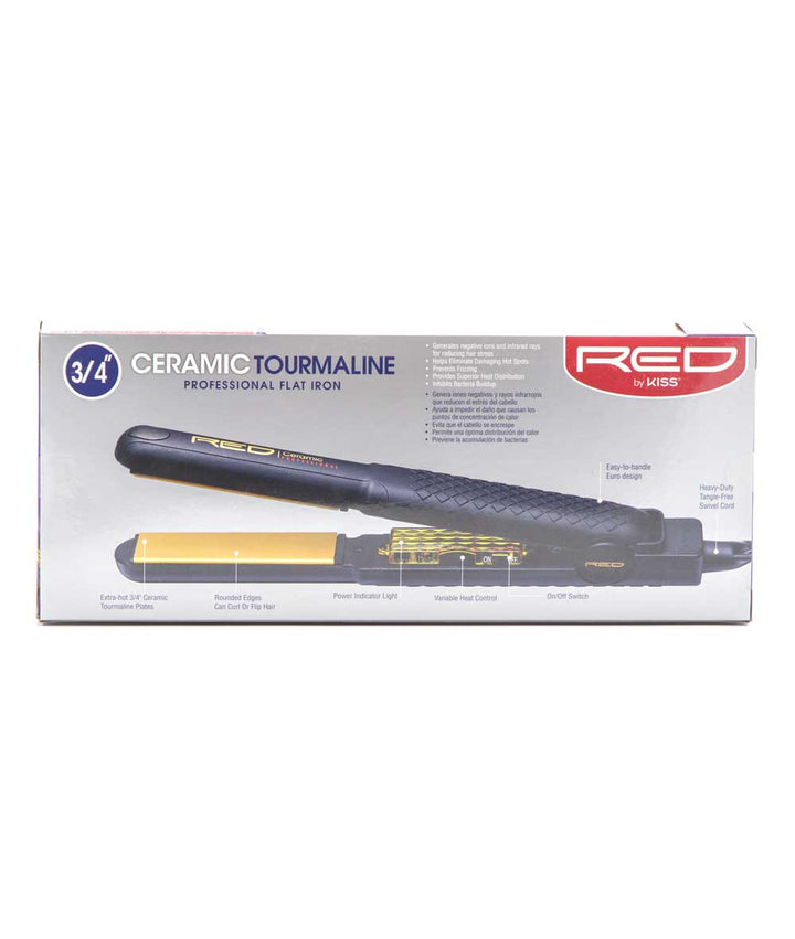 Red By Kiss Ceramic Tourmaline Professional Flat Iron 450F 3/4" #Fi075