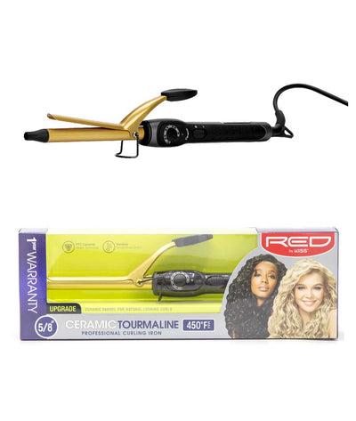 Red By Kiss Ceramic Tourmaline Professional Curling Iron 450F