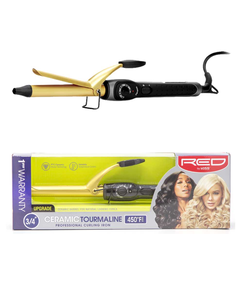 Red By Kiss Ceramic Tourmaline Professional Curling Iron 450F, HAIR STYLING TOOLS - Cloré Beauty