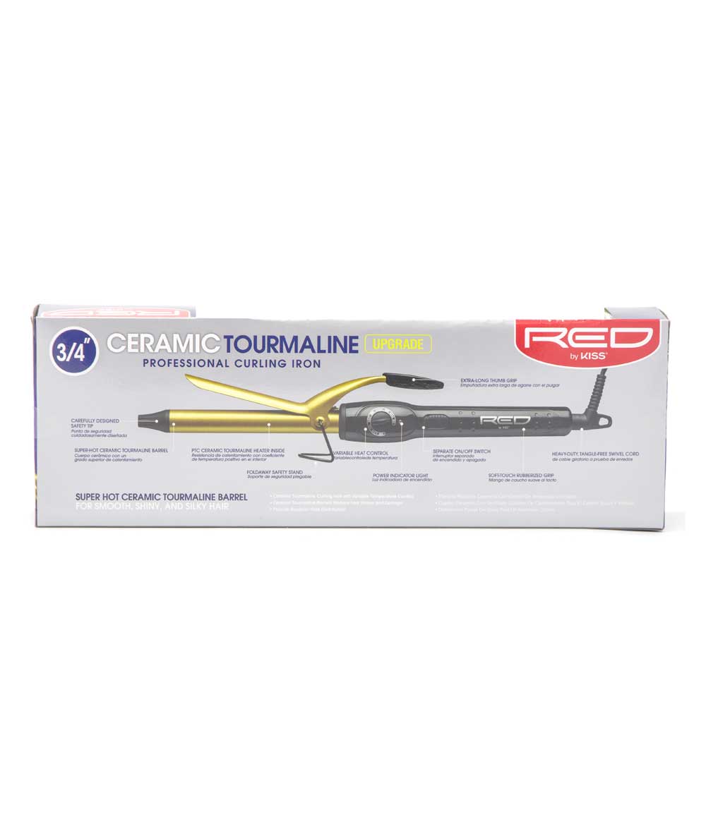 Red By Kiss Ceramic Tourmaline Professional Curling Iron 450F