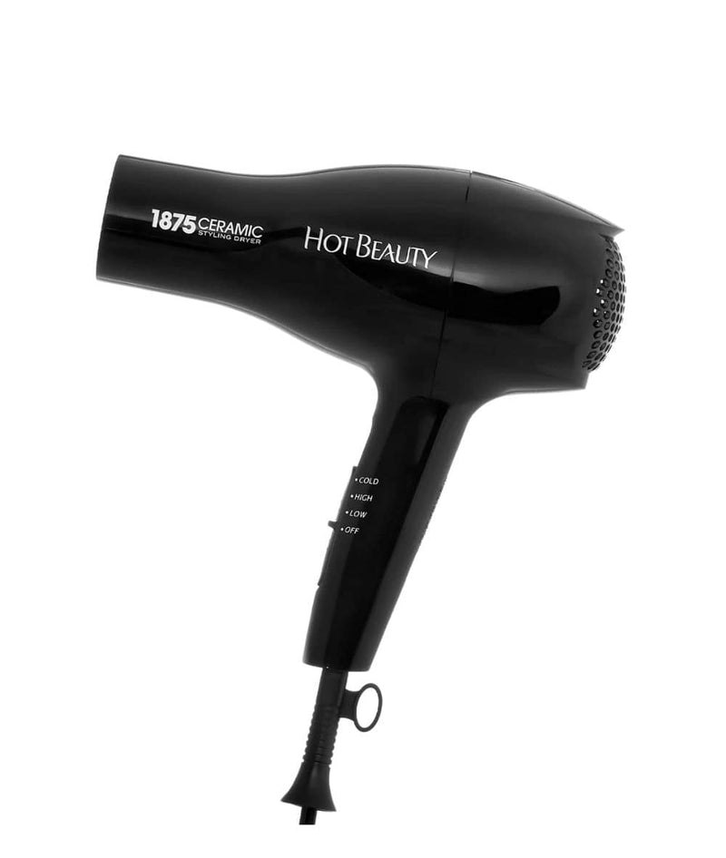 Hot Beauty Styling Dryer 1875 Ceramic With Bonus 2 Attachments 