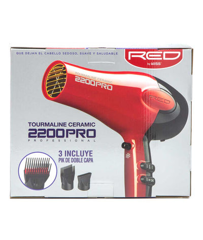 Red By Kiss 2200 Pro Tourmaline Ceramic Blow Dryer #Bd07