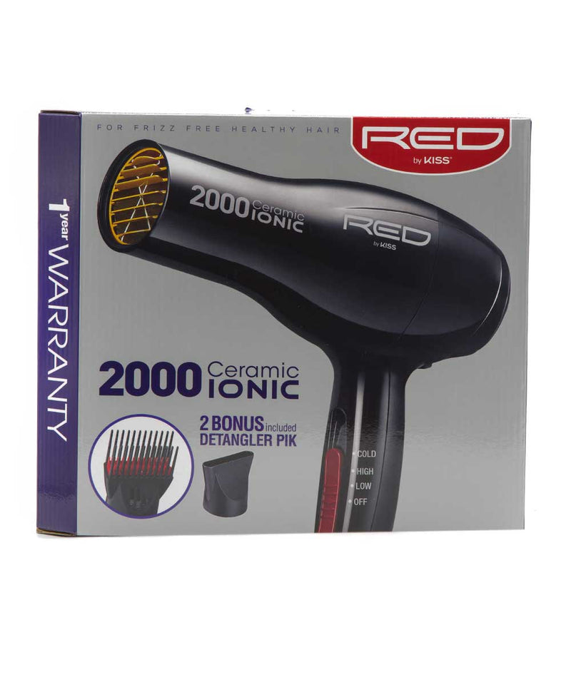 Red By Kiss 2000 Ceramic Ionic Blow Dryer 