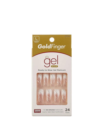 Kiss Gold Finger Gel Glam Nail Kit 24 Nails #Gf