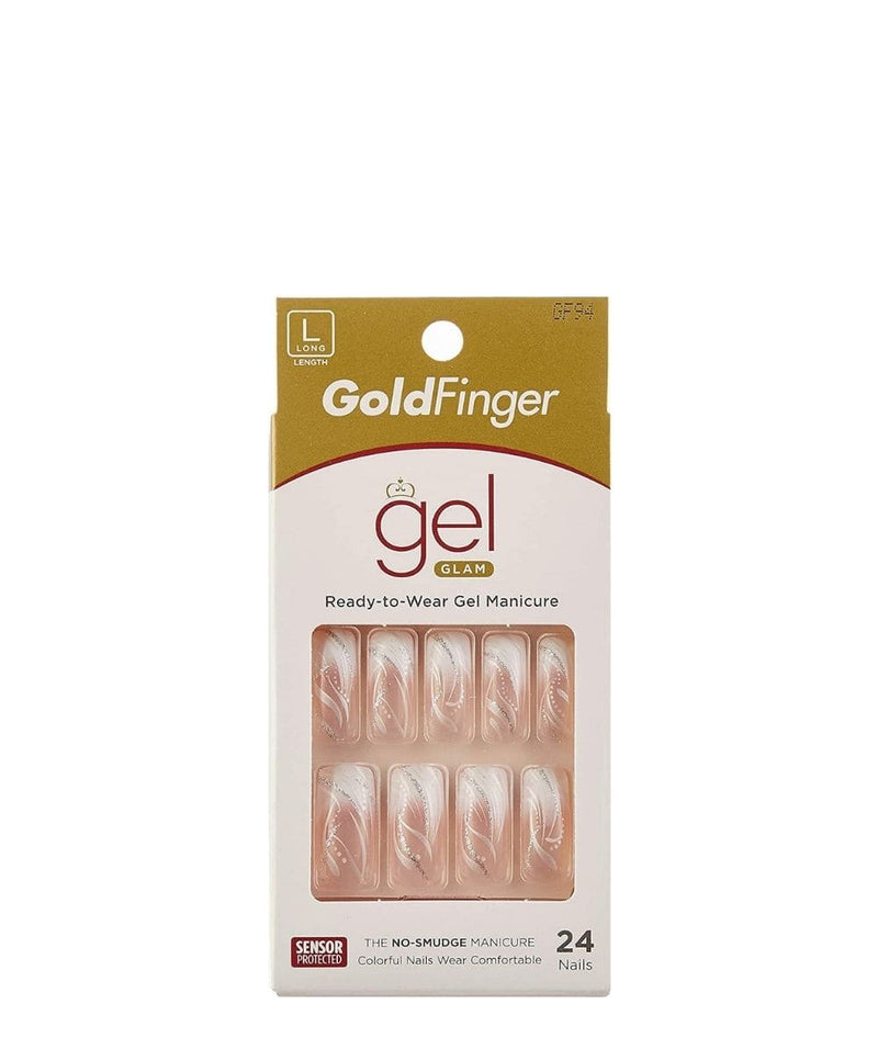 Kiss Gold Finger Gel Glam Nail Kit 24 Nails 