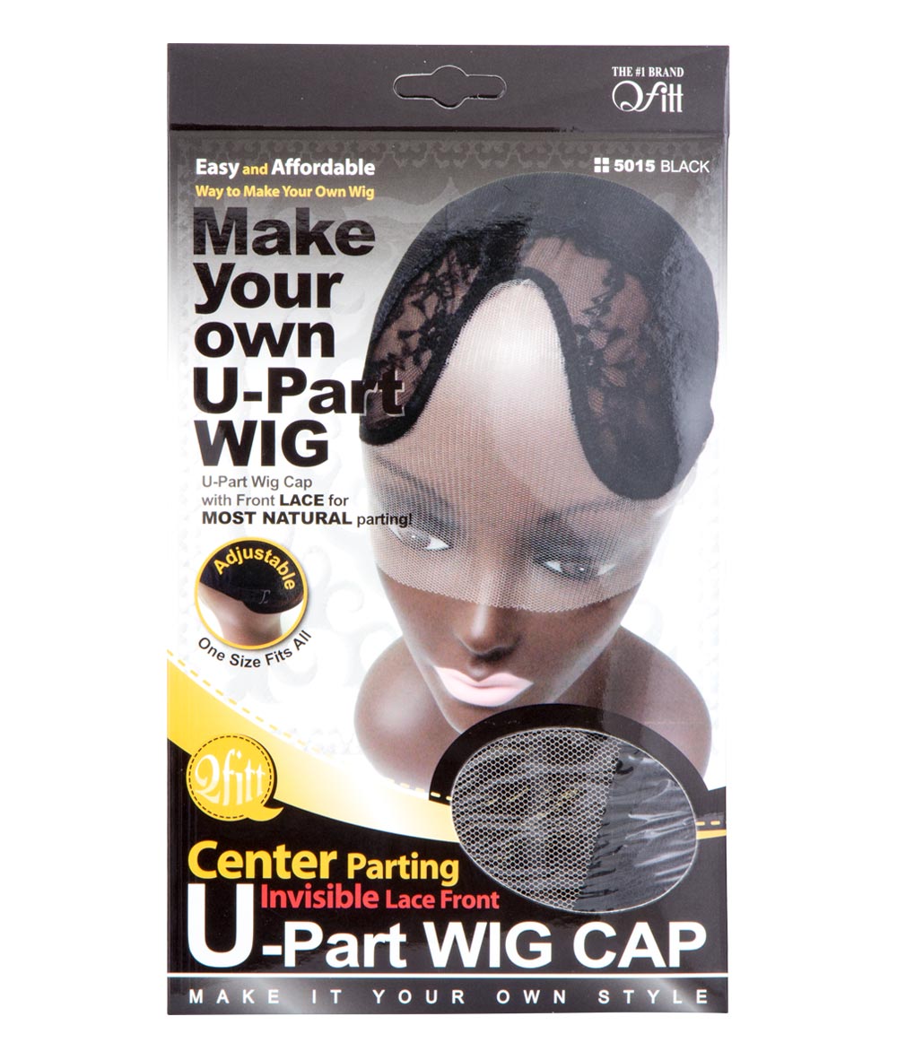 M&M Qfitt Center Parting U-Part Wig Cap With Lace Front #5015 Black, ACCESSORIES JEWELRY FASHION - Cloré Beauty