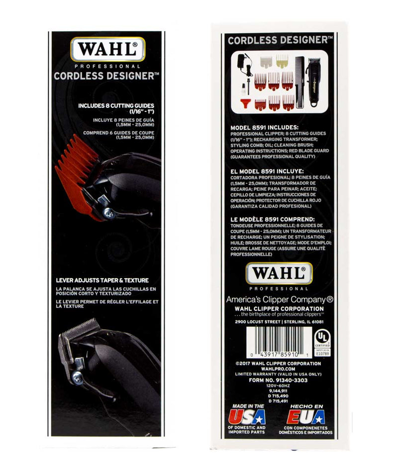 Wahl Cordless Designer [Cord/Cordless Lithium-Ion Clipper] 