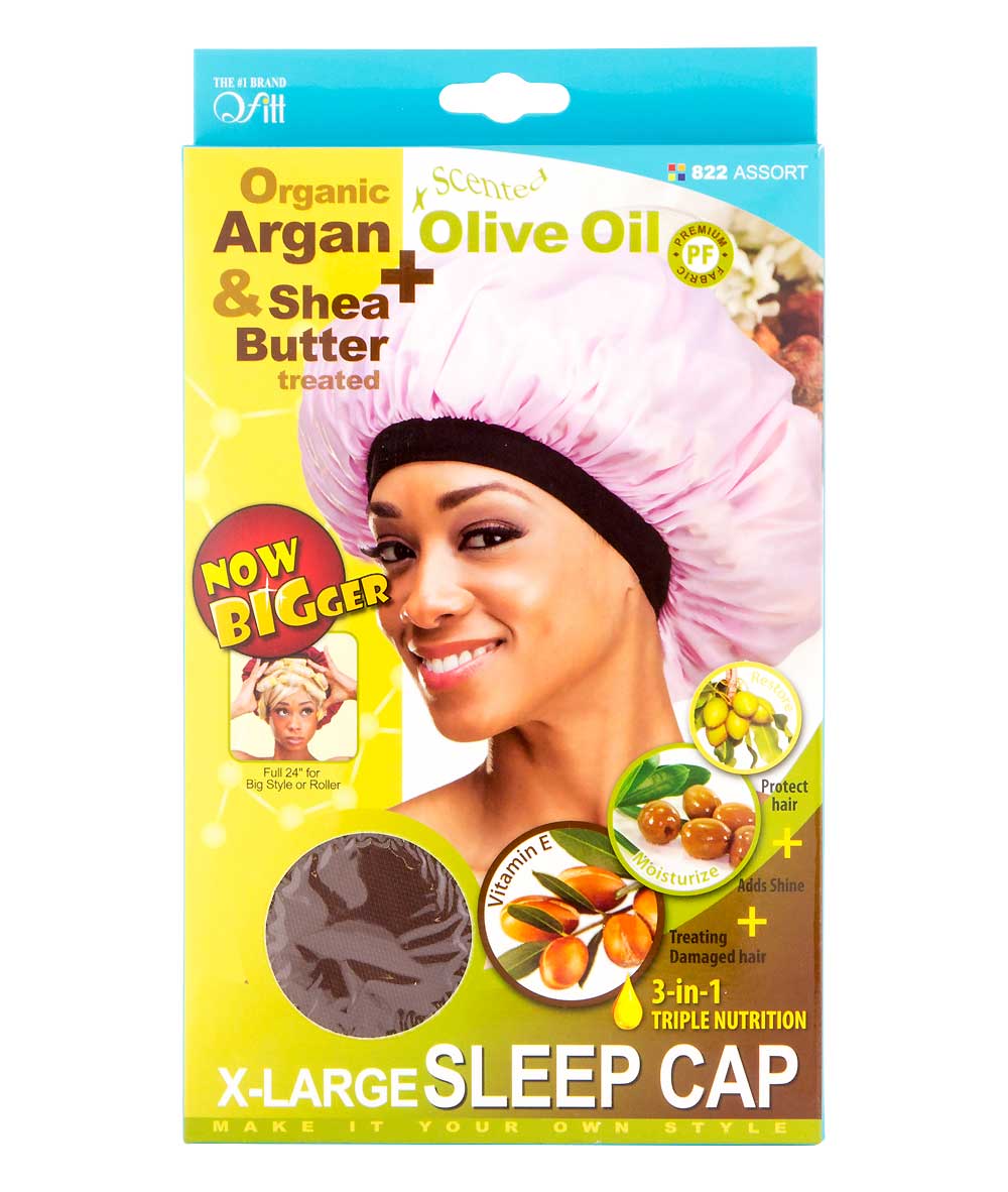 M&M Qfitt Organic Argan & Shea Butter + Olive Oil Sleep Cap X-Large