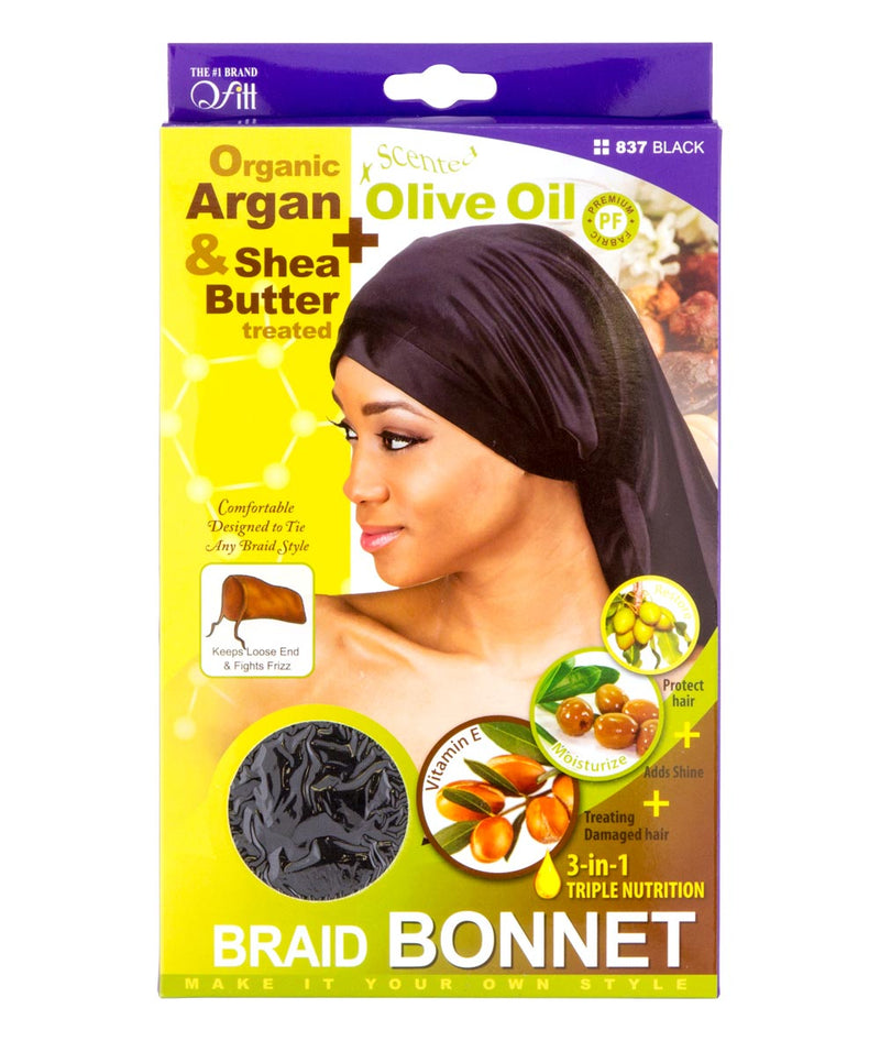 M&M Qfitt Organic Argan & Shea Butter + Olive Oil Braid Bonnet