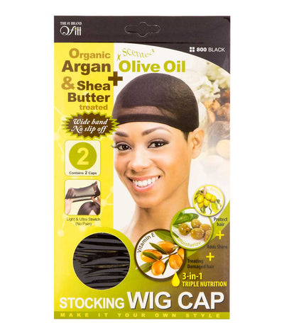 M&M Qfitt Organic Argan & Shea Butter + Olive Oil Stocking Wig Cap