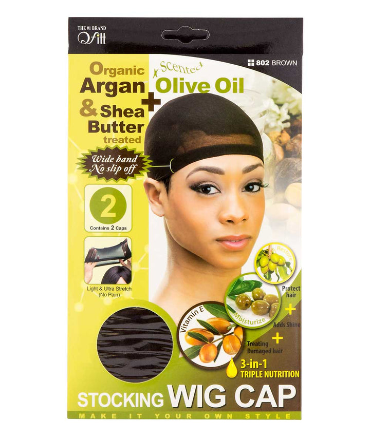 M&M Qfitt Organic Argan & Shea Butter + Olive Oil Stocking Wig Cap