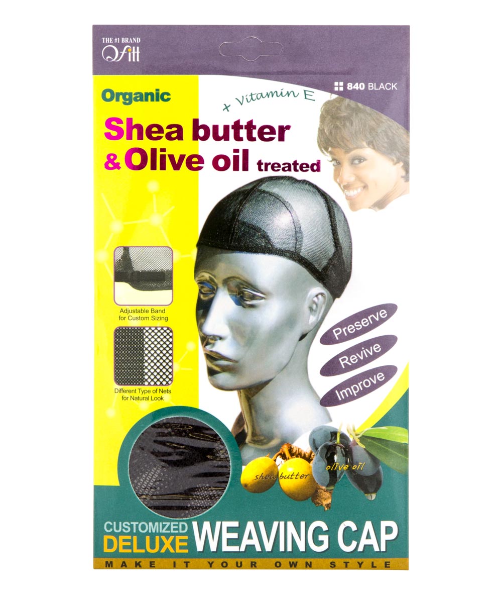 M&M Qfitt Organic Argan & Shea Butter + Olive Oil Custom Deluxe Weaving Cap Black #840, ACCESSORIES JEWELRY FASHION - Cloré Beauty