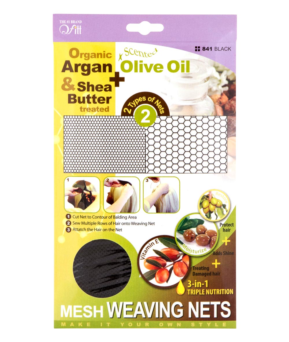 M&M Qfitt Organic Argan & Shea Butter + Olive Oil Mesh Weaving Nets, ACCESSORIES JEWELRY FASHION - Cloré Beauty