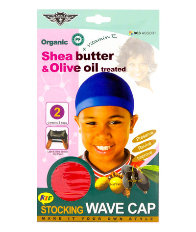 M&M King.J Organic Shea Butter + Olive Oil Kid Stocking Wave Cap