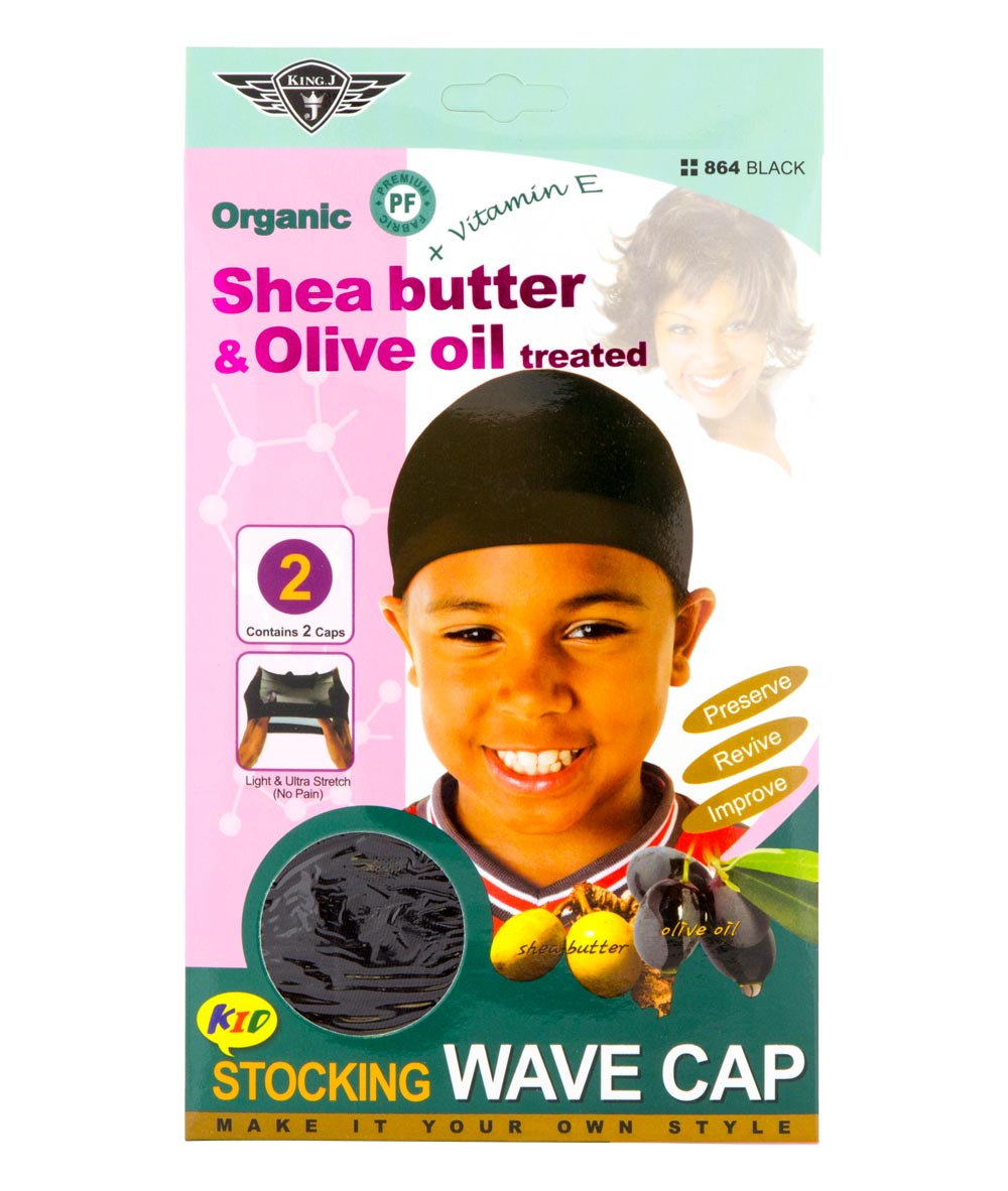 M&M King.J Organic Shea Butter + Olive Oil Kid Stocking Wave Cap, ACCESSORIES JEWELRY FASHION - Cloré Beauty