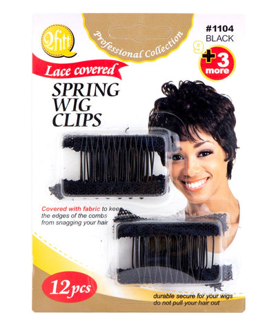 M&M Headgear Wig Clips Spring Wig Clips Lace Covered,Pack of 2 