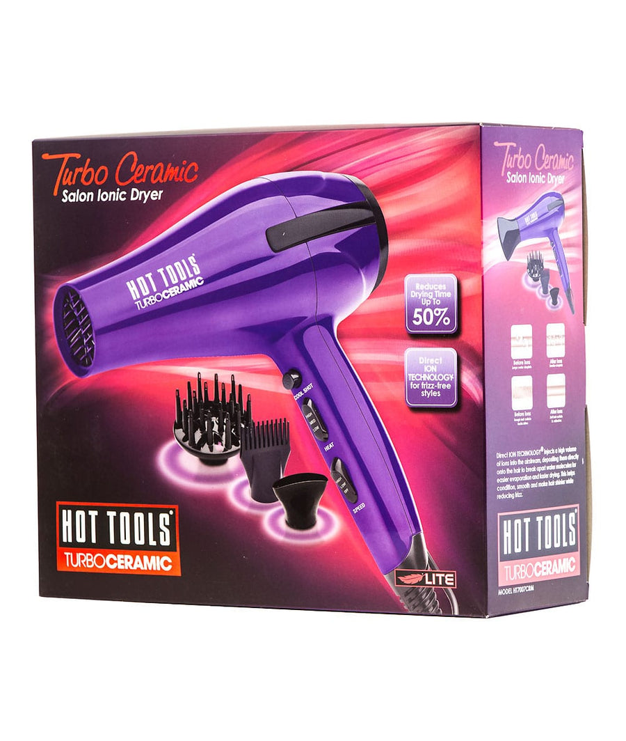 Hot Tools Turbo Ceramic Salon Ionic Dryer #Ht7007Crm Black Hair